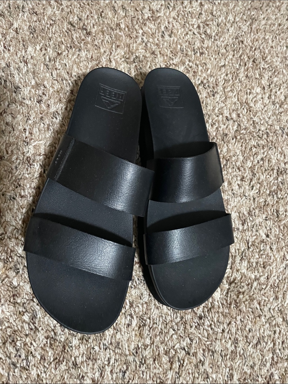 Reef Black Women's Dual-Strap Slide Sandals